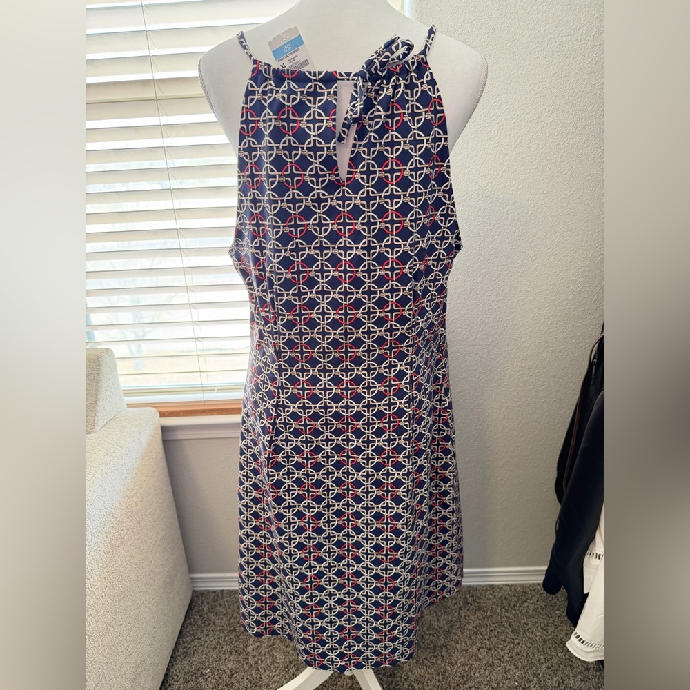 J.McLaughlin Stylish Blue Patterned Halter Dress … - image 5